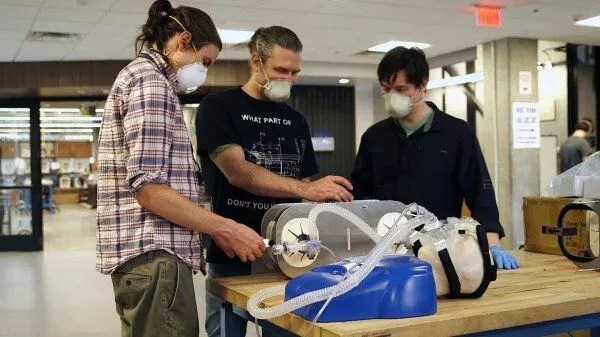 Simple, Low-Cost Ventilator built on resuscitation bags can serve two patients