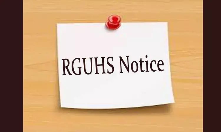 RGUHS notifies on Conduct of Special Chance MBBS Theory Exam in February 2021