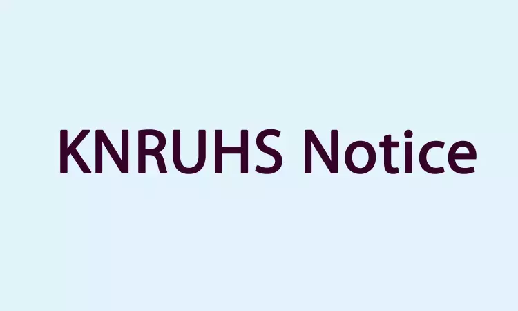 KNRUHS releases conduct of MD Ayurveda, MD Unani Part - I Supplementary Exams, Details