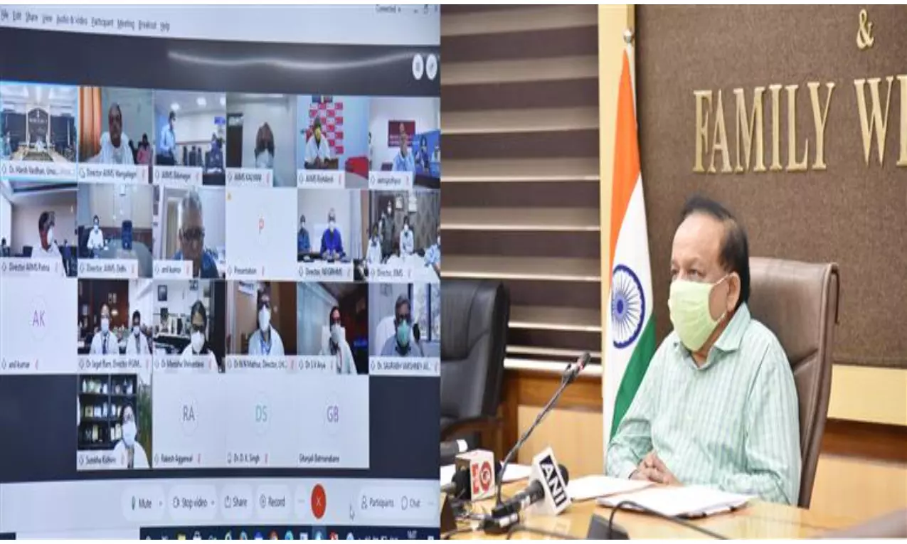 Dr Harsh Vardhan interacts with AIIMS, Central Govt Hospitals on COVID Appropriate Behaviour