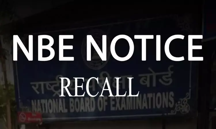 NBE recalls Provisional Pass Certificates issued to CPS Mumbai candidates for qualifying DNB Final Exam Dec 2019