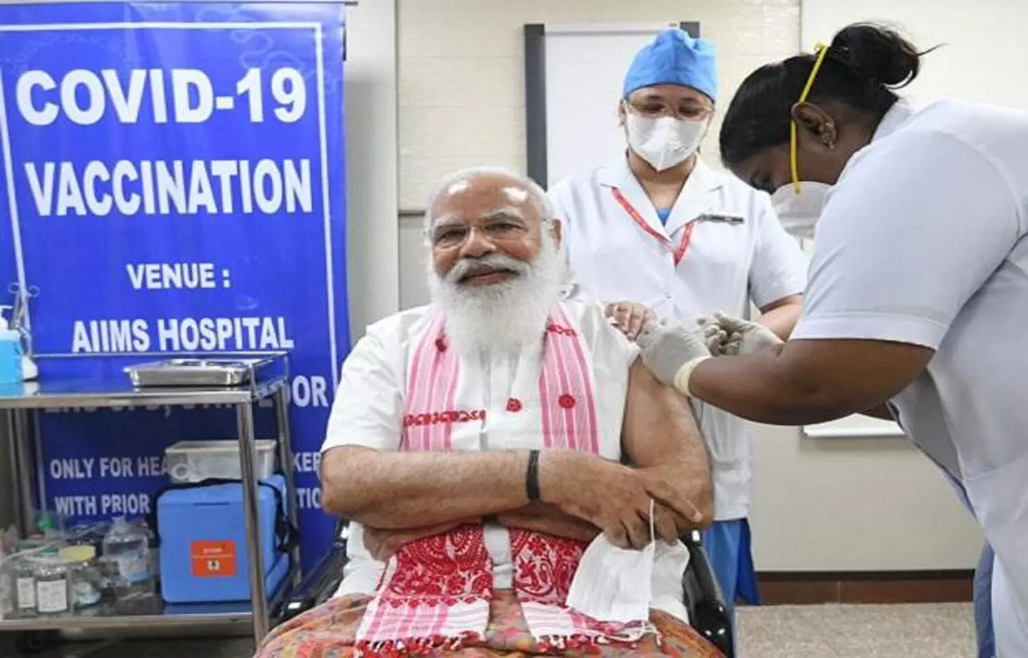 PM Modi sets example, takes first dose of Covaxin at AIIMS