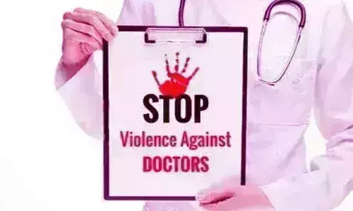 RIMS medicos protest against alleged assault on on-duty intern doctors by deceased patients kin