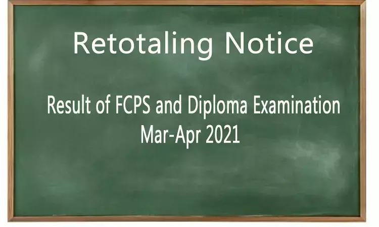 FCPS, Diploma Exam results declared, CPS Mumbai notifies on re-totalling of marks