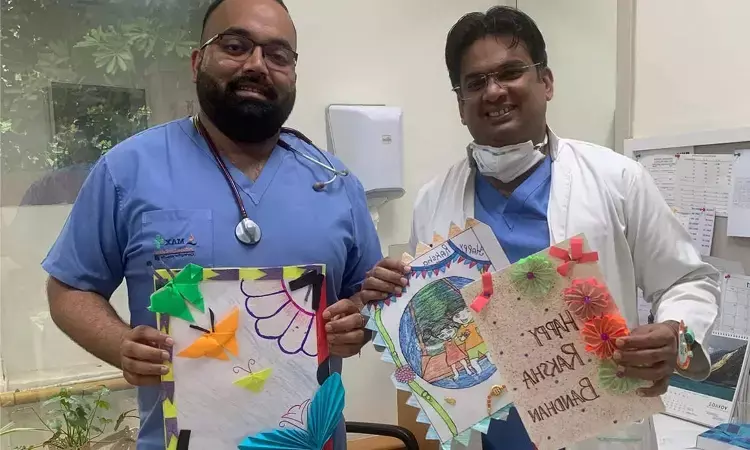 Rescued children show respect to COVID warriors, send rakhis, cards to doctors, nurses