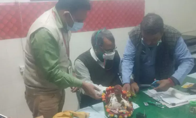 Hospital treats Lord Krishna Idol for a broken arm