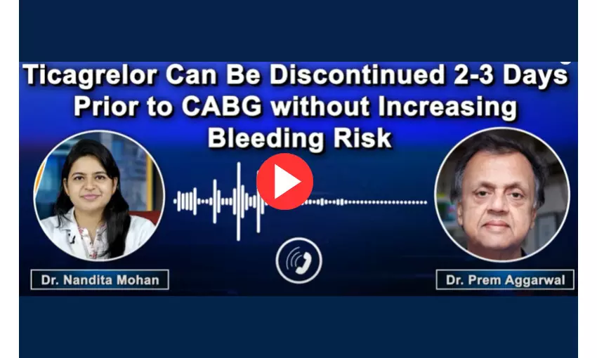 Ticagrelor can be discontinued 2-3 days prior to CABG without increasing Bleeding Risk