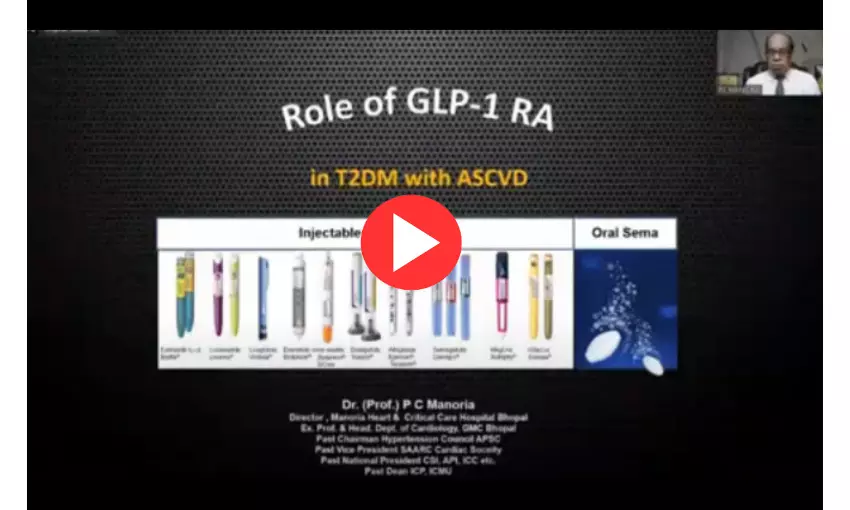 Role of GLP-1 receptor agonist in T2DM with Atherosclerotic Cardiovascular Disease- Dr PC Manoria at CSI Con 2021