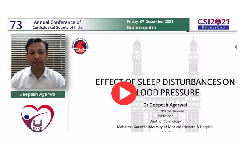 Effect of Sleep Disturbances on Blood Pressure- Dr Deepesh Agarwal at CSI Con 2021
