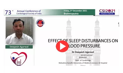 Effect of Sleep Disturbances on Blood Pressure- Dr Deepesh Agarwal at CSI Con 2021