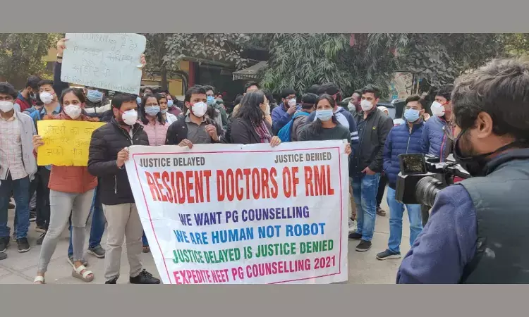 NEET PG 2021 counselling: RML doctors resume protest, claim Govt made fake promises
