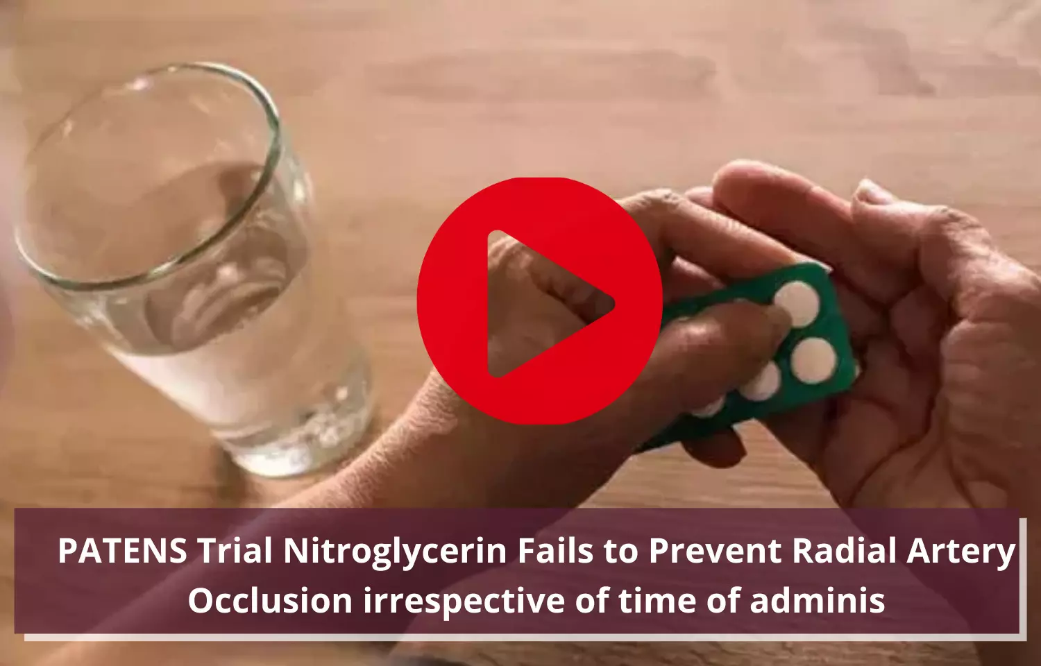 PATENS Trial Nitroglycerin Fails to Prevent Radial Artery Occlusion irrespective of time of admins