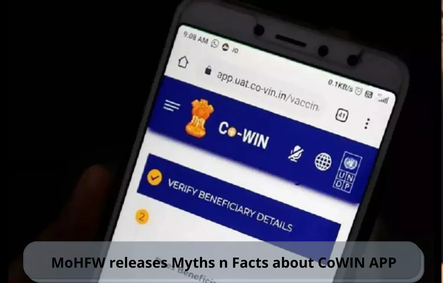 MoHFW releases Myths n Facts about CoWIN APP