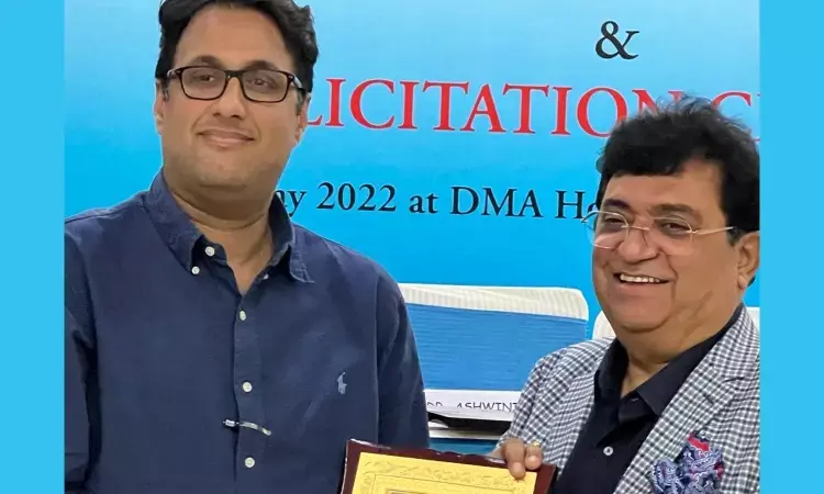 Cardiologist Dr Manav Aggarwal conferred the DMA Health Ambassador Award
