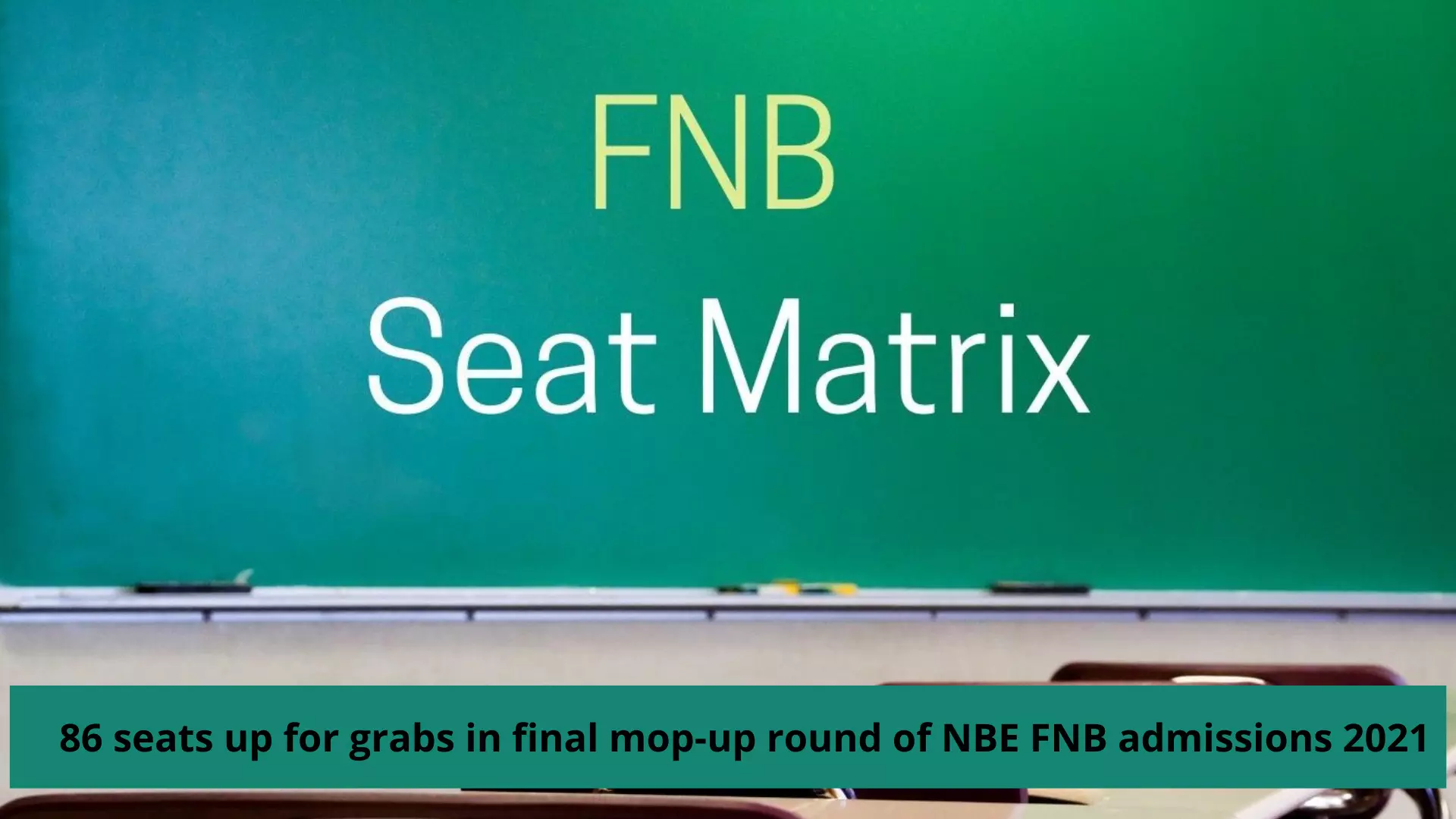 86 seats up for grabs in final mop-up round of NBE FNB admissions 2021