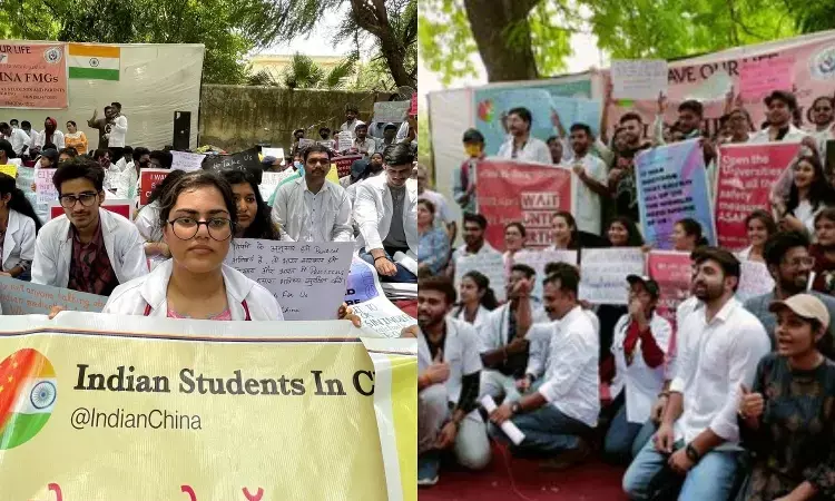 China-returned medicos stage protest demanding practical classes in India