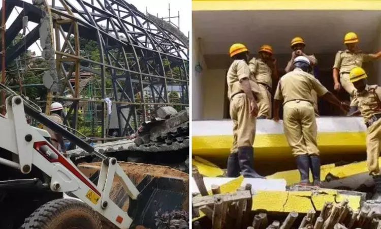 Bengaluru: Pvt hospitals portico collapses; 1 dead and three labourers injured