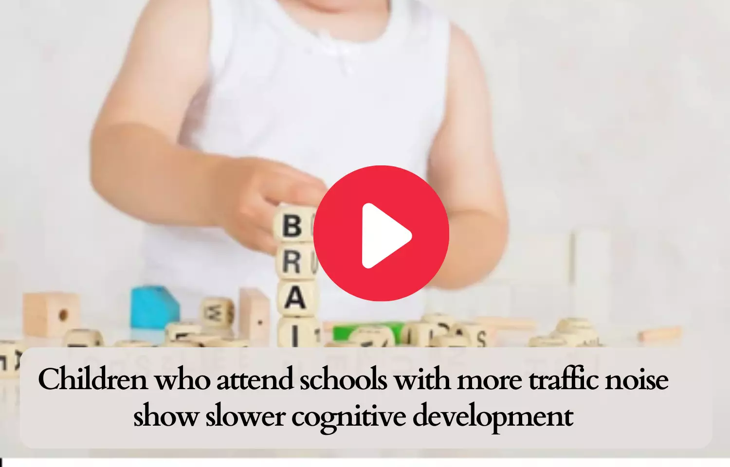 Children who attend schools with more traffic noise show slower cognitive development