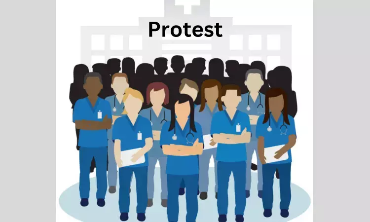 Telangana: Osmania General Hospital Junior Doctors stage protest to condemn assault, seek security