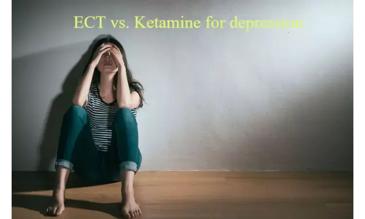 ECT may be more efficacious than ketamine in acute episodes of MDD, meta-analysis.