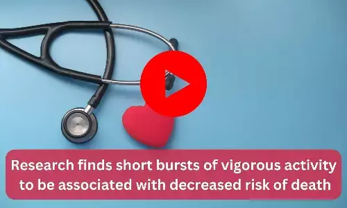 Research finds short bursts of vigorous activity to be associated with decreased risk of death