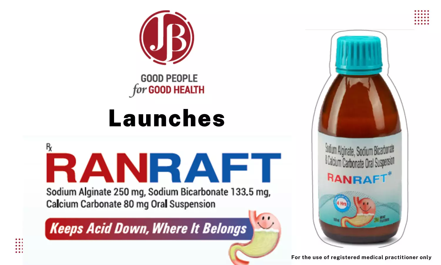 JB Pharma strengthens its position in Gastroenterology with launch of RANRAFT