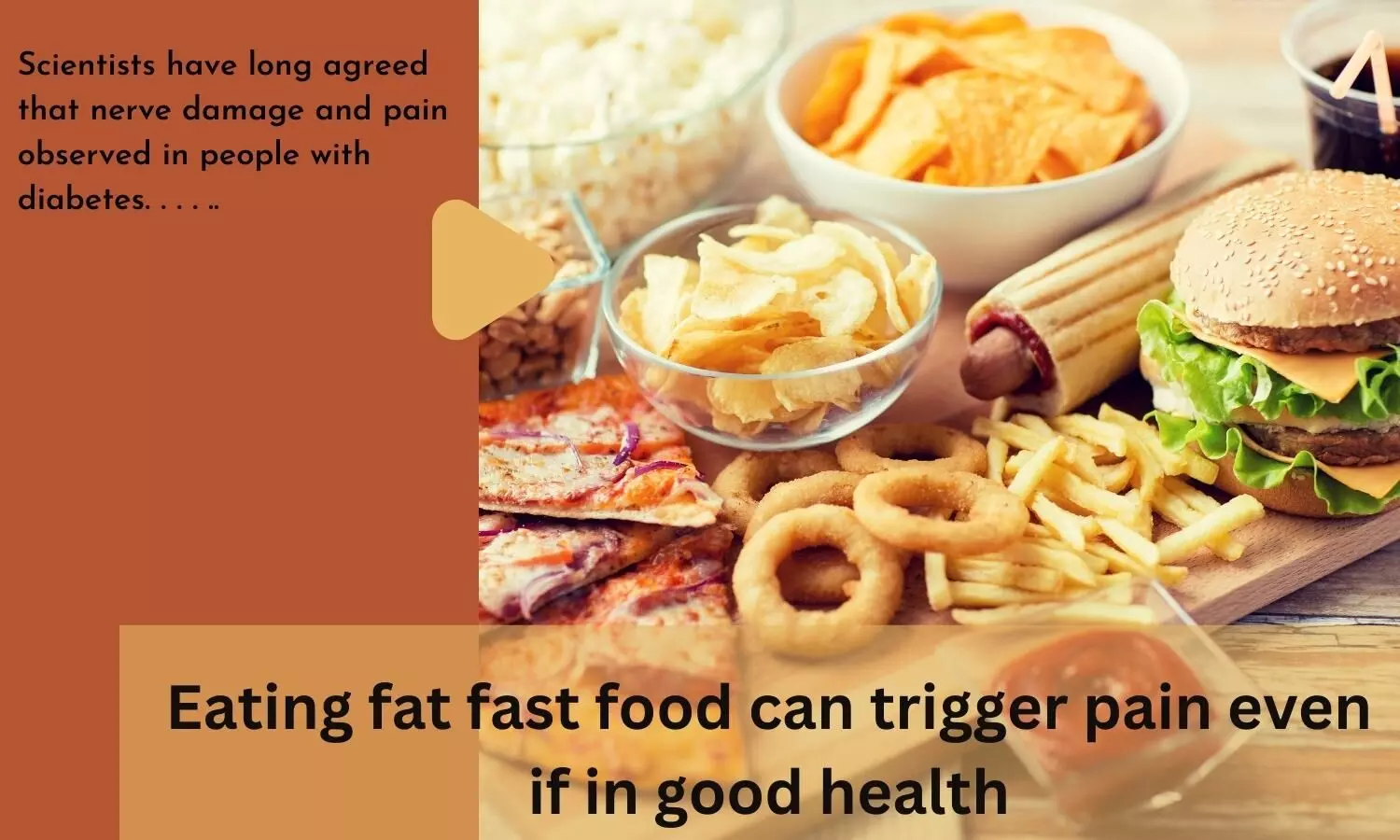 Eating fat fast food can trigger pain even if in good health