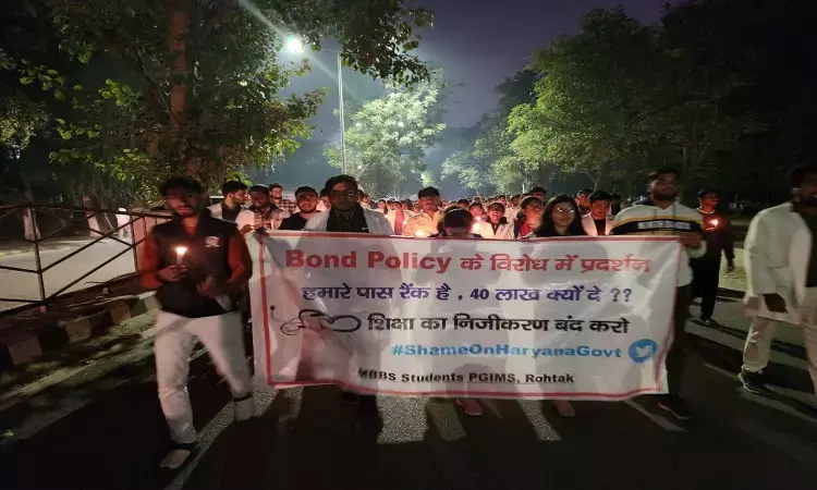 Haryana Medicos Continue Agitation, demand clarity from Government on Bond Policy Modifications