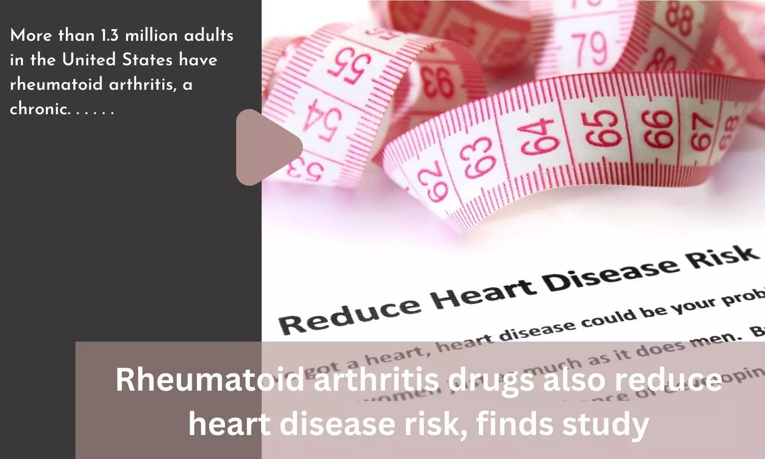 Rheumatoid arthritis drugs also reduce heart disease risk, finds study