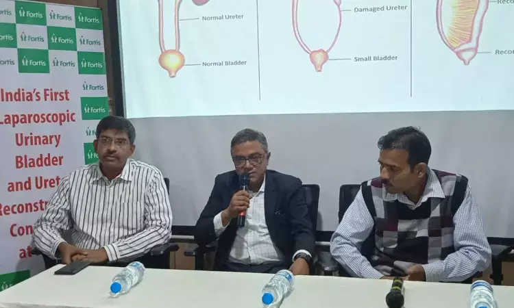 Fortis hospital doctors perform Laparoscopic Urinary bladder and Ureter reconstruction on 48-year-old patient