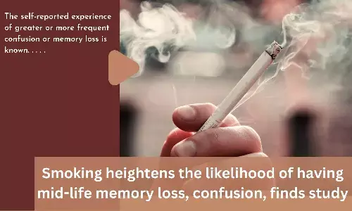 Smoking heightens the likelihood of having mid-life memory loss, confusion, finds study