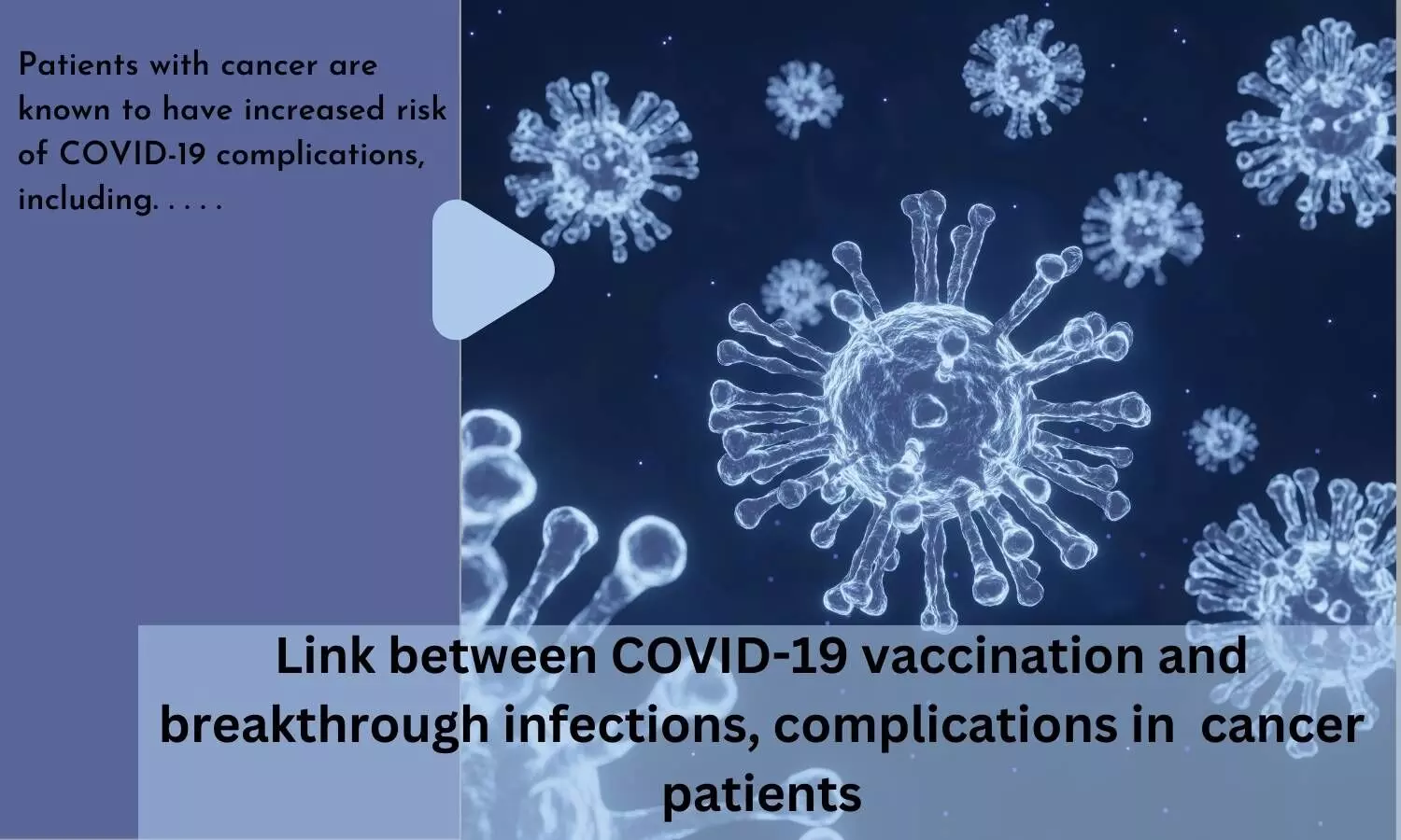Link between COVID-19 vaccination and breakthrough infections, complications in  cancer patients