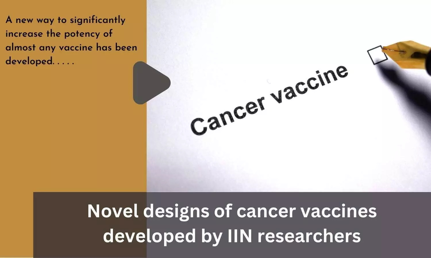 Novel designs of cancer vaccines developed by IIN researchers