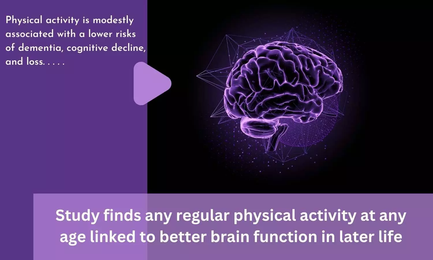 Study finds any regular physical activity at any age linked to better brain function in later life