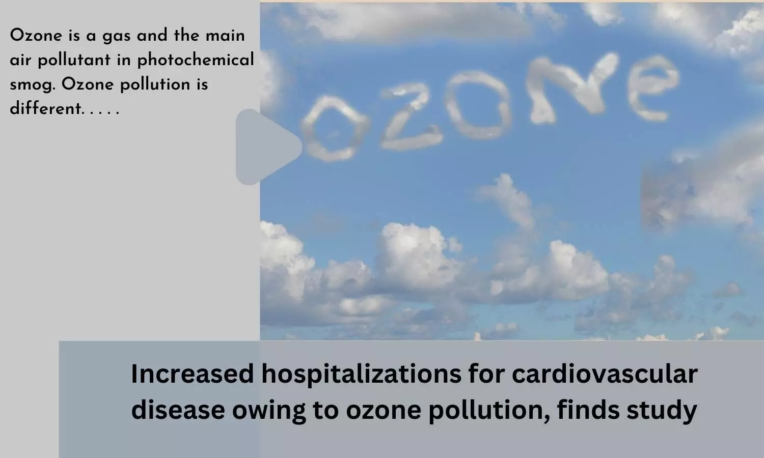 Increased hospitalizations for cardiovascular disease owing to ozone pollution, finds study