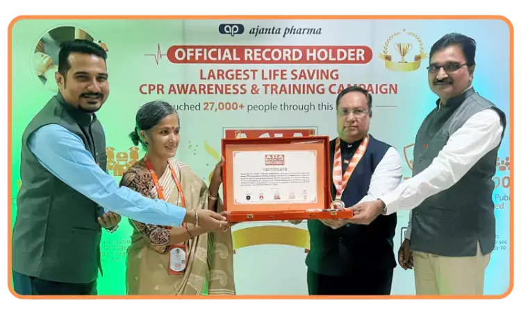 Ajanta Pharma records Indias largest CPR campaign, Gets Recognised by Asia Book of Records