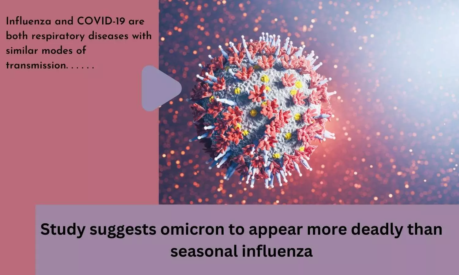 Study suggests omicron to appear more deadly than seasonal influenza