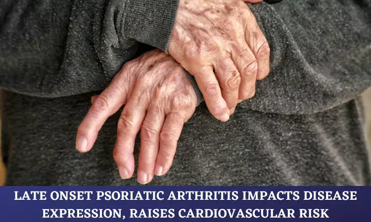 Late-onset Psoriatic Arthritis linked to increased cardiovascular risk