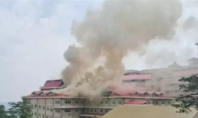 Massive fire at new OPD block at IGMC in Shimla