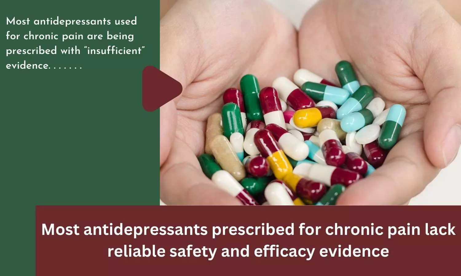 Most antidepressants prescribed for chronic pain lack reliable safety and efficacy evidence