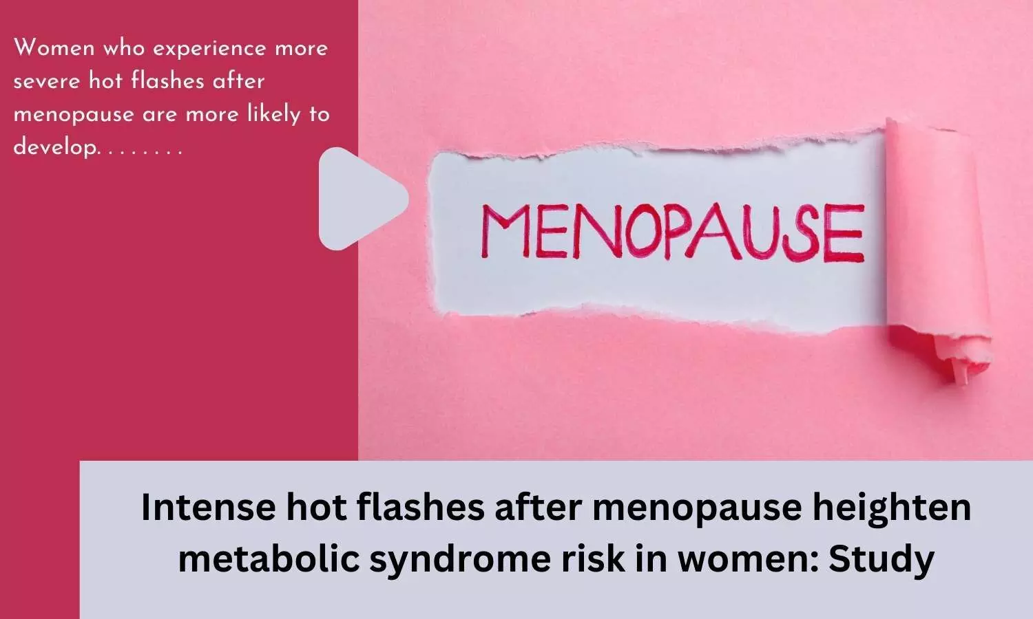 Intense hot flashes after menopause heighten metabolic syndrome risk in women: Study