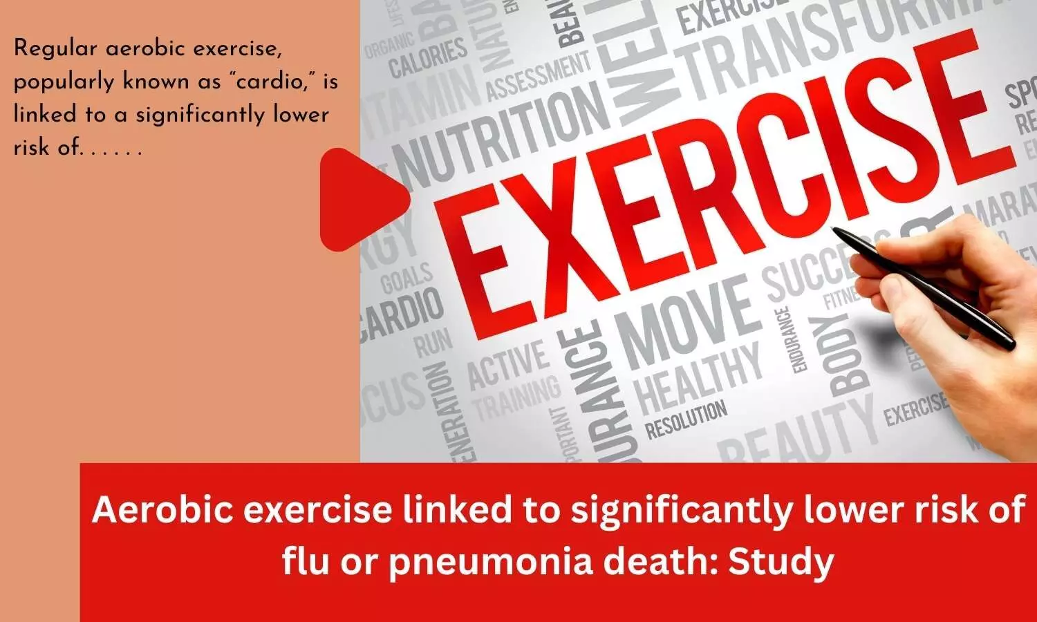 Aerobic exercise linked to significantly lower risk of flu or pneumonia death: Study