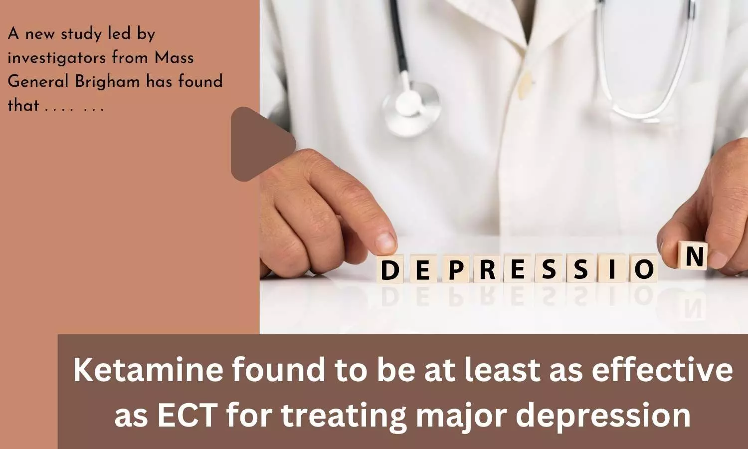 Ketamine found to be at least as effective as ECT for treating major depression