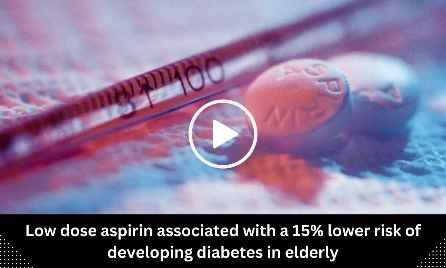 Low dose aspirin associated with a 15% lower risk of developing diabetes in elderly
