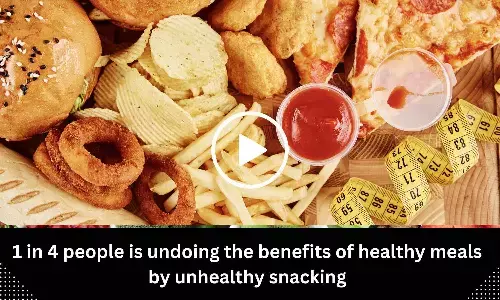 1 in 4 people is undoing the benefits of healthy meals by unhealthy snacking
