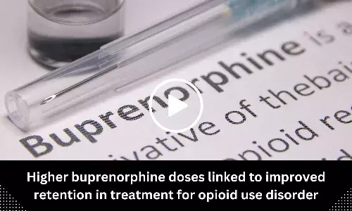 Higher buprenorphine doses linked to improved retention in treatment for opioid use disorder
