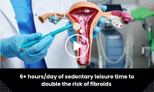 6 hours or more/day of sedentary leisure time to double the risk of fibroids