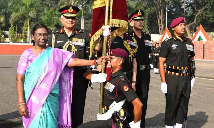 President Murmu confers Presidents colours award to Armed Forces Medical College Pune