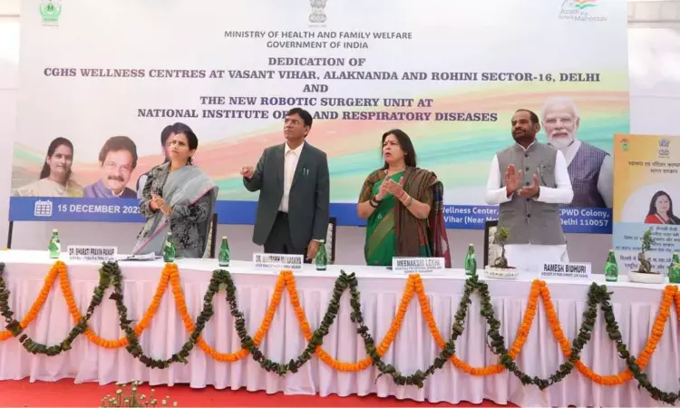Mansukh Mandaviya inaugurates  3 CGHS Wellness Centres in Delhi, Robotic Unit at NITRD
