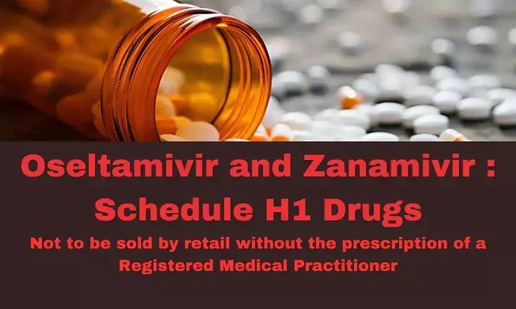 By Doctors Prescription only: Oseltamivir and Zanamivir added into Schedule H1 Drugs